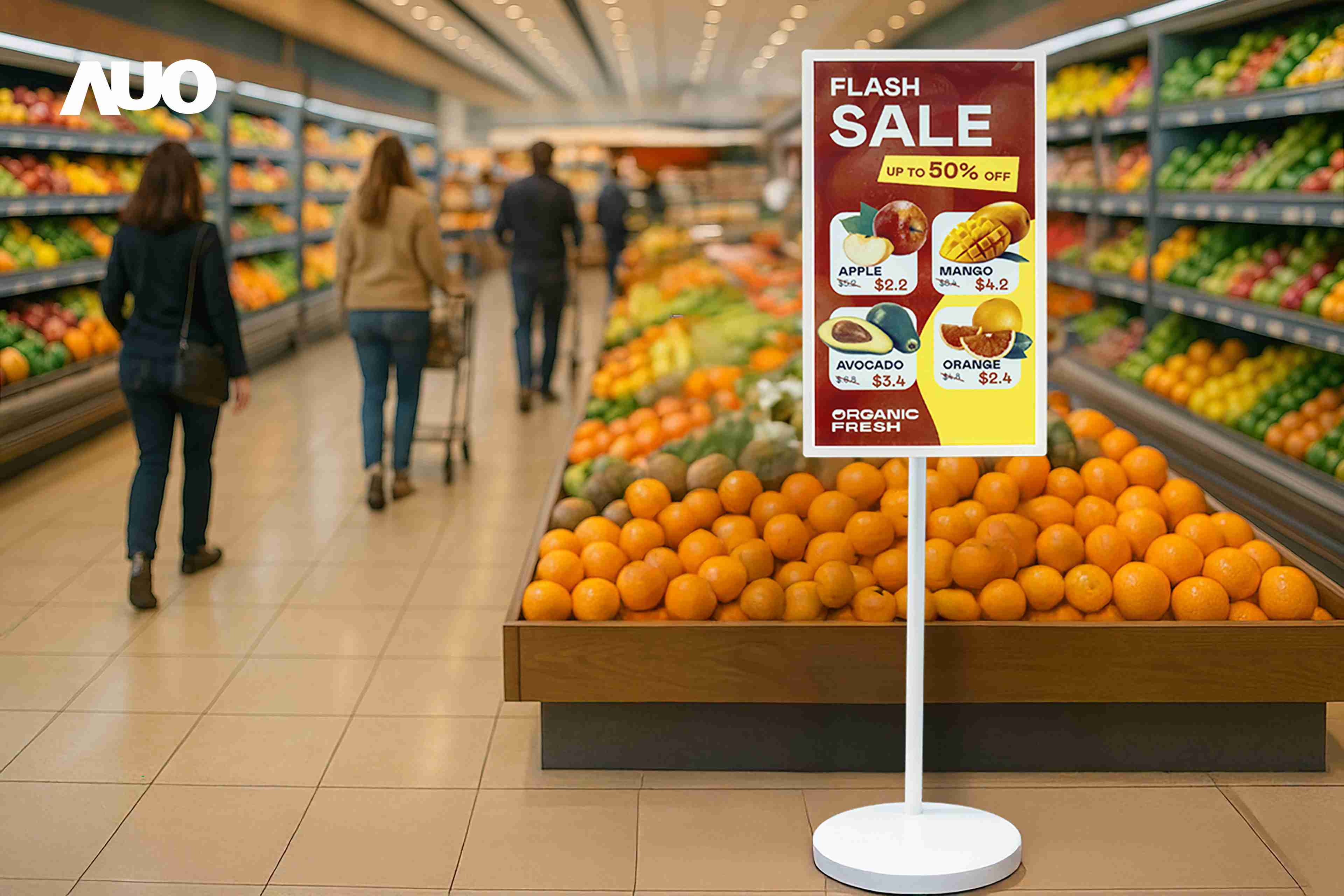 达擎首亮相低功耗、、全彩的〝aecoPost电子纸解决方案〞，，仅在更新画面时需要微量的电力驱动，，无需布建电线的便捷设计，，使其可灵活应用、、、、随意置放，，，并可透过云端或行动装置app，，，，轻松管理及排程广告内容，，，，晋升店头营销利器。。。。