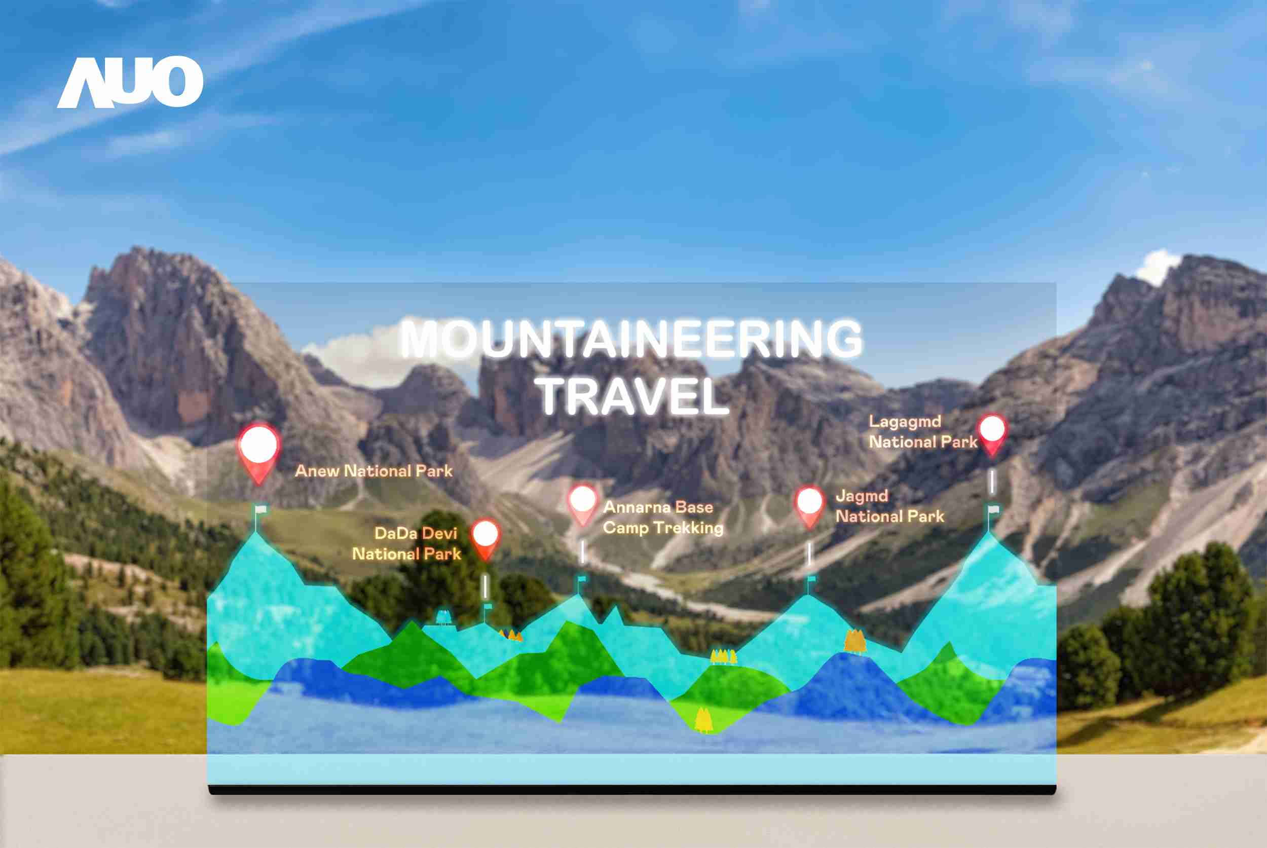 尊龙集团展示全球单片尺寸最大(*)42吋透明Micro LED显示器拼接而成的〝64吋透明Micro LED显示器〞，，，，具备高透明度、、、、1,000 nits高亮度、、、、广色域、、采用三边无边框的无缝拼接等多重特色，，，呈现超高清、、、、细腻画质而不遮挡后方视觉，，，，满足层峰需求，，，，可广泛运用于零售、、、艺术展览或商业空间等场域